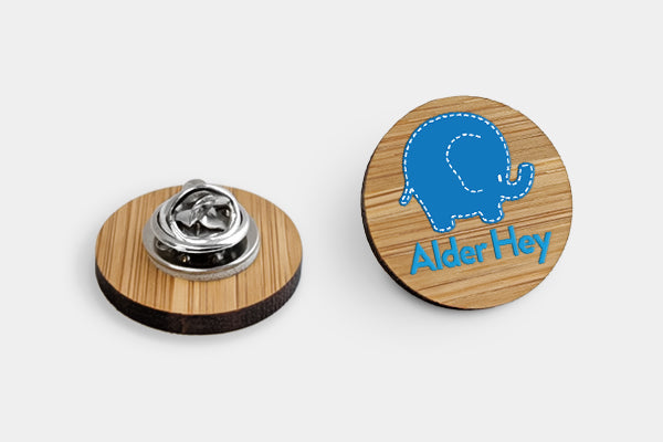 Custom Shape Bamboo Pin Badges